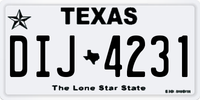 TX license plate DIJ4231