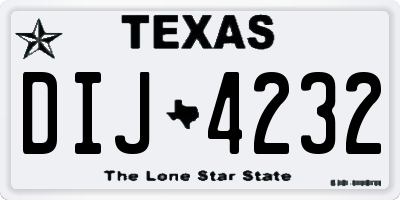TX license plate DIJ4232