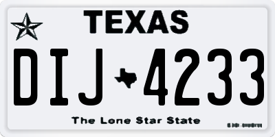 TX license plate DIJ4233
