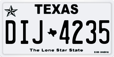 TX license plate DIJ4235
