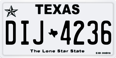 TX license plate DIJ4236