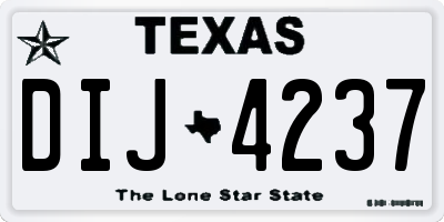 TX license plate DIJ4237