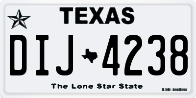 TX license plate DIJ4238