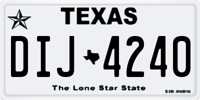 TX license plate DIJ4240