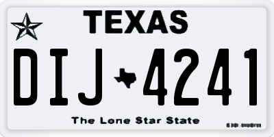 TX license plate DIJ4241