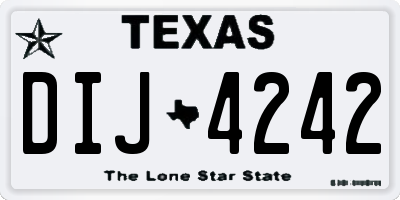 TX license plate DIJ4242