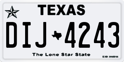 TX license plate DIJ4243