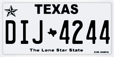 TX license plate DIJ4244