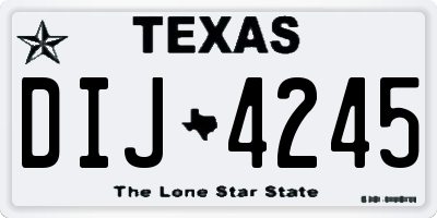 TX license plate DIJ4245