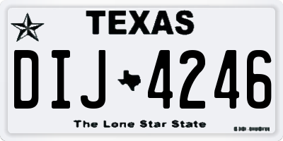 TX license plate DIJ4246