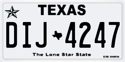 TX license plate DIJ4247