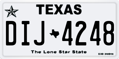 TX license plate DIJ4248