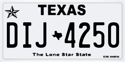 TX license plate DIJ4250