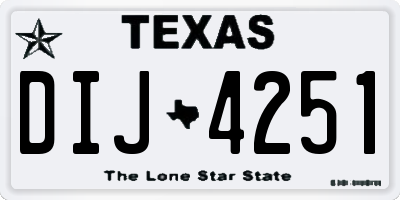 TX license plate DIJ4251