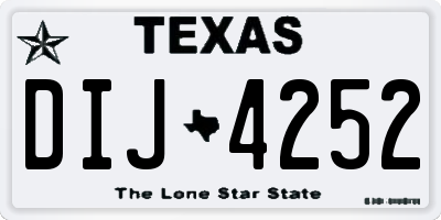 TX license plate DIJ4252