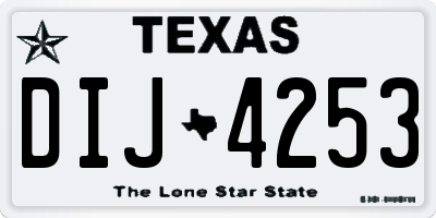 TX license plate DIJ4253