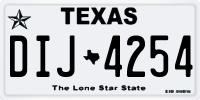 TX license plate DIJ4254