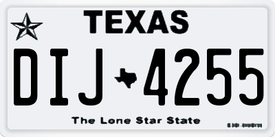 TX license plate DIJ4255