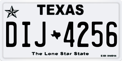 TX license plate DIJ4256