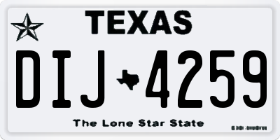 TX license plate DIJ4259