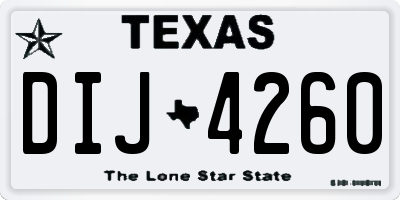 TX license plate DIJ4260