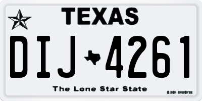 TX license plate DIJ4261