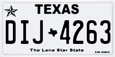 TX license plate DIJ4263