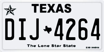 TX license plate DIJ4264