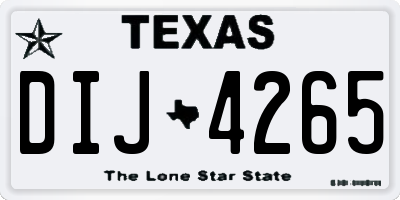 TX license plate DIJ4265