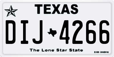 TX license plate DIJ4266