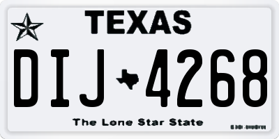 TX license plate DIJ4268