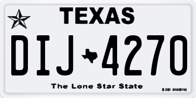 TX license plate DIJ4270