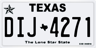 TX license plate DIJ4271