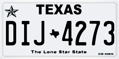 TX license plate DIJ4273