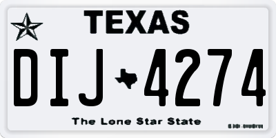 TX license plate DIJ4274