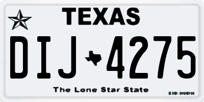 TX license plate DIJ4275