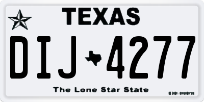 TX license plate DIJ4277