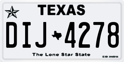 TX license plate DIJ4278