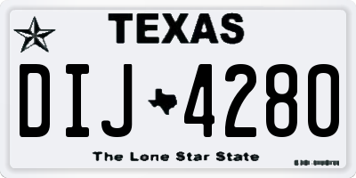 TX license plate DIJ4280