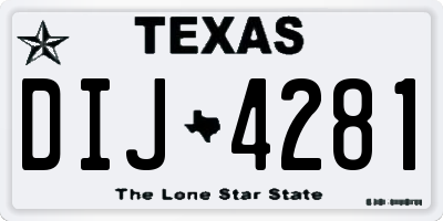 TX license plate DIJ4281