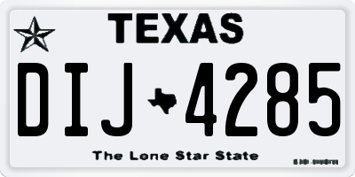 TX license plate DIJ4285