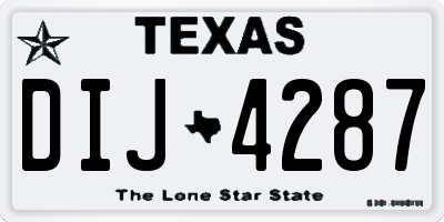 TX license plate DIJ4287