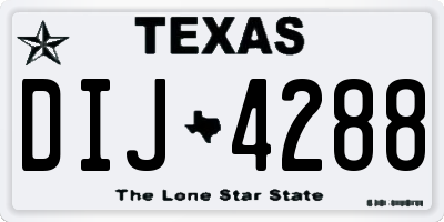 TX license plate DIJ4288
