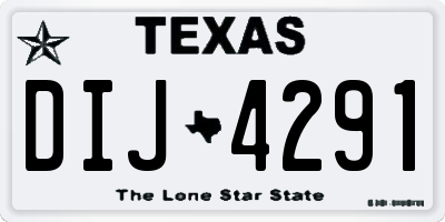 TX license plate DIJ4291