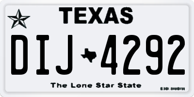 TX license plate DIJ4292