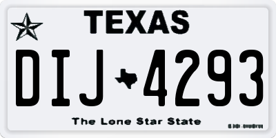 TX license plate DIJ4293