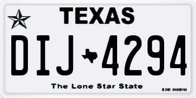 TX license plate DIJ4294