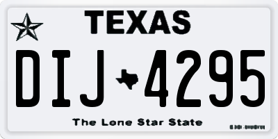 TX license plate DIJ4295