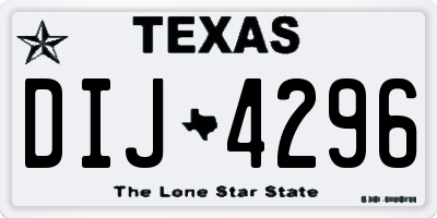 TX license plate DIJ4296