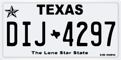 TX license plate DIJ4297